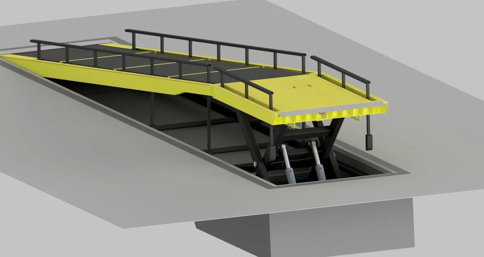 Truck unloading platform
